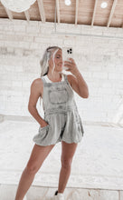 Load image into Gallery viewer, On Good Terms Dark Olive Bubble Overall Romper