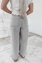 Load image into Gallery viewer, Monday Morning Meetings Checkered Pattern Barrel Pants - Tan/Brown