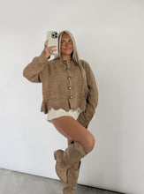 Load image into Gallery viewer, Came Prepared Textured Wool Blend Scalloped Hem Cardigan