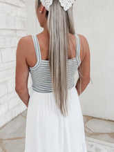 Load image into Gallery viewer, Something Light Stripe Knit Bodysuit - Grey/White