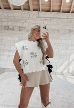 Load image into Gallery viewer, Sunday Mornings Embroidered Scalloped Vest with Side Bows
