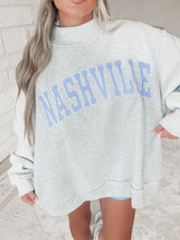 Load image into Gallery viewer, Nashville Embroidered Graphic Mock Neck Sweatshirt