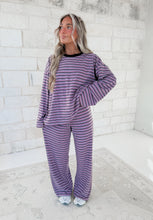Load image into Gallery viewer, Cozy Weekend Brushed Stripe Jersey Tee &amp; Drawstring Waist Pants Set
- Dk Mauve