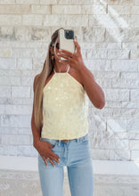 Load image into Gallery viewer, Double Take Halter Tie Back Sequin Top