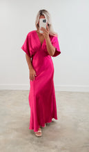 Load image into Gallery viewer, Classy Date Pink Magenta Satin Maxi