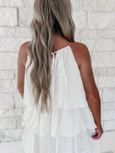 Load image into Gallery viewer, Love Story Solid Sleeveless Halter Neck Ruffle Tiered Midi