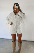 Load image into Gallery viewer, Desert Dancer Fringe Denim Romper