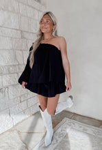 Load image into Gallery viewer, The Night Off One Shoulder Pleated Top &amp; Skirt Set - Black