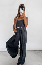Load image into Gallery viewer, Willow Drawcord Waistline Plaid Overalls w/ Adjustable Straps