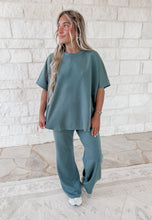 Load image into Gallery viewer, Departure Lounge Scuba Curved Hem Top &amp; Pants Set - Ash Jade