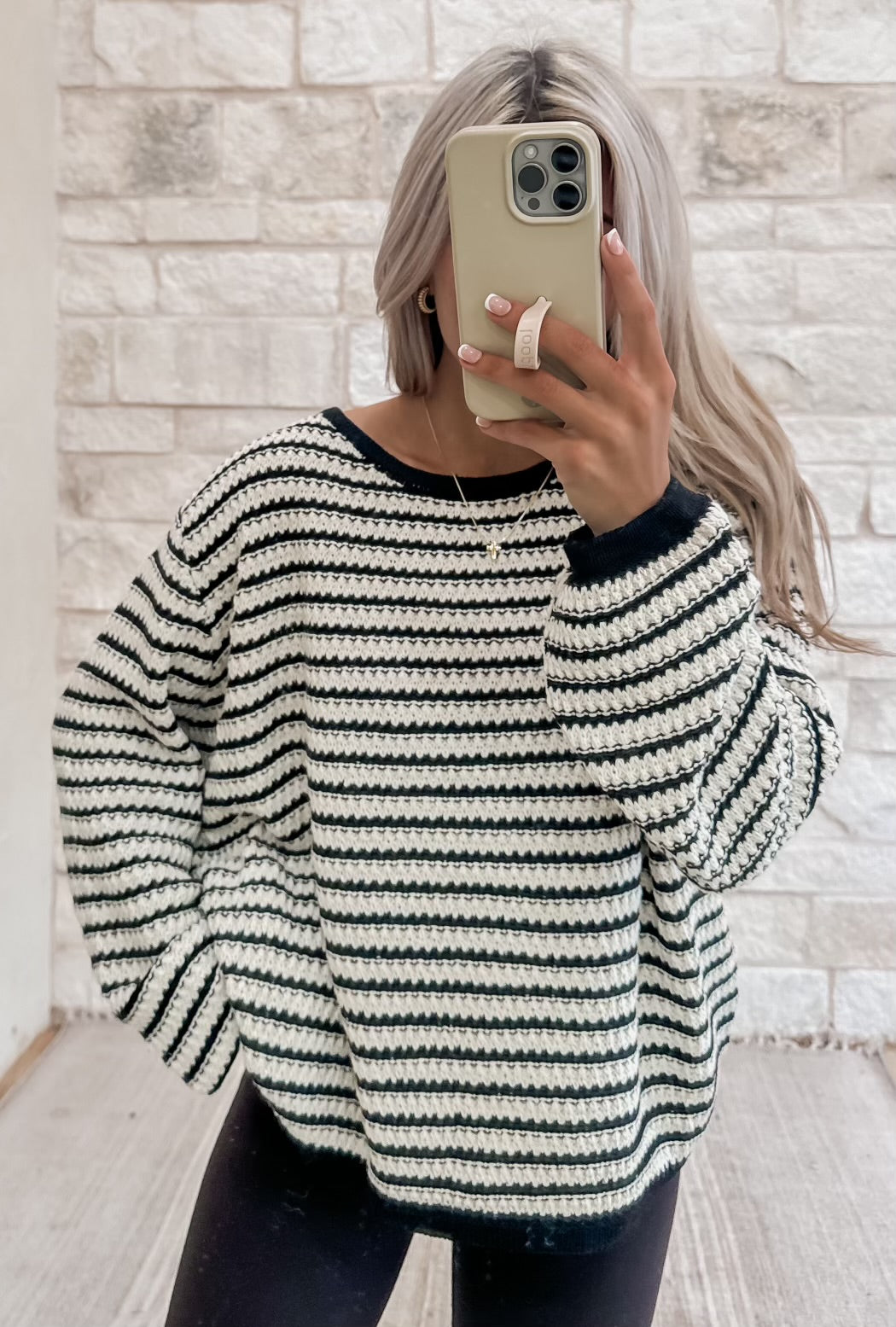 In This Story Striped Chunky Sweater