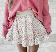 Load image into Gallery viewer, Just A Girl Ditsy Floral Printed Flare Mini Skirt - Pink