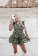 Load image into Gallery viewer, It Just Clicked Monochromatic Green Plaid Romper