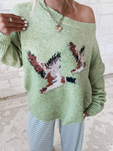 Load image into Gallery viewer, Flying Ducks Graphic Knit Sweater - Spring Green