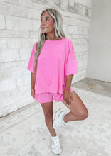 Load image into Gallery viewer, Grow Your Own Way Mineral Washed Knit Casual Top &amp; Short Set - Pink