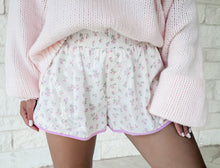 Load image into Gallery viewer, In The Best Way Flower Printed Sporty Shorts - Pink/Off White
