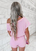 Load image into Gallery viewer, Catch the Tide Asymmetrical Shoulder Sweater Top and Sweater Short Set