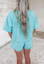 Load image into Gallery viewer, Fun Friday Crew Neck &amp; Short Set - Turquoise
