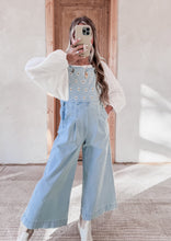 Load image into Gallery viewer, Lost In The Story Daisy Embroidered Denim Overalls