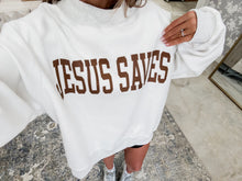 Load image into Gallery viewer, Cross/Jesus Saves Reversible Mockneck Sweatshirt