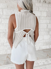 Load image into Gallery viewer, What Makes It Work Contrast Knit Tank Top - Taupe/White