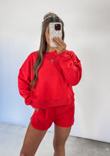 Load image into Gallery viewer, All Set Then Fleece Sweatshirt &amp; Short Set - Ruby