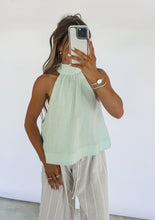 Load image into Gallery viewer, Palm Coast Bow Detail Halter Neck Flare Top
