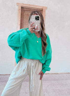 Down For It Green Sweatshirt