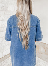 Load image into Gallery viewer, Ava Collared Denim Dress