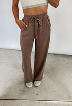 Load image into Gallery viewer, Walk The Walk Scuba Knit Straight Leg Lounge Pants - Chocolate