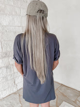 Load image into Gallery viewer, Homebody Era Round Neck Hi-Low Top &amp; Biker Short Set - Ash Grey