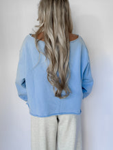Load image into Gallery viewer, Locked In Off The Shoulder Sweatshirt - Lt Blue
