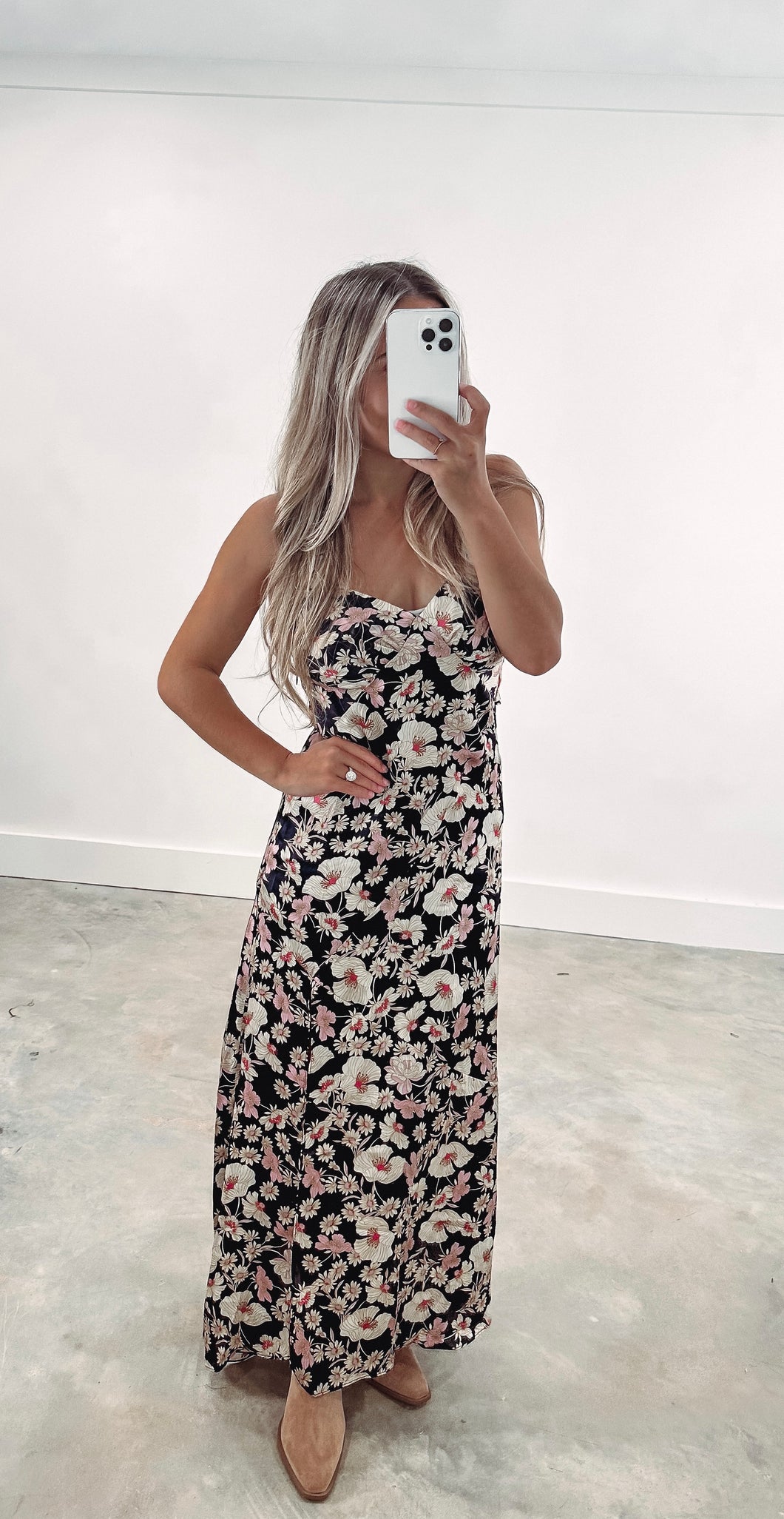 Perfect Plan Black Floral Maxi