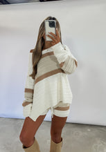 Load image into Gallery viewer, Greetings From The Coast Striped Knit Pullover &amp; Shorts Set - Cream