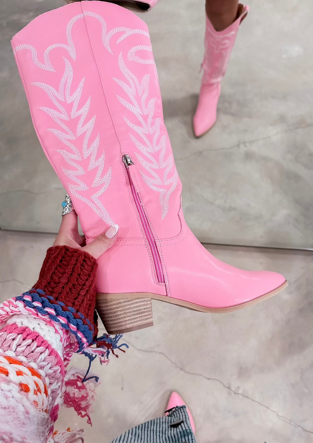 Inlay Hot Pink Boots