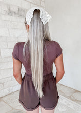 Load image into Gallery viewer, Carly Cloud Yoga Tee &amp; Fleece Fold-over Short Set- Dark Brown