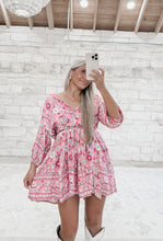 Load image into Gallery viewer, Dream Catching Floral Flared Mini Dress