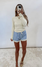 Load image into Gallery viewer, Early Mornings Boat Neck Lace Top &amp; Striped Short Set - Blue/Yellow