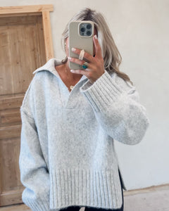 Open Heart Grey Sweater