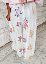 Load image into Gallery viewer, All The Stars Embroidery Tassel Pocket Wide Leg Flowy Pants