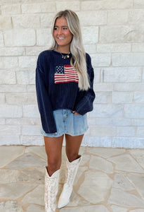 Flag Knitted Sweater Top