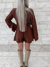 Load image into Gallery viewer, Run The Show Ribbed Knit Mockneck Bell Sleeve Sweater Romper