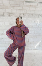 Load image into Gallery viewer, Meet Me There Striped Long Sleeve and Wide Leg Pants Casual Set