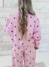 Load image into Gallery viewer, Happy Hour Polka Dot Printed Quarter Zip Sweatshirt and Pants