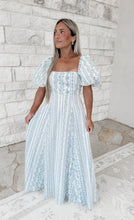 Load image into Gallery viewer, Thinking Of You Blue Puff Sleeve Midi