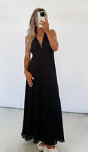Load image into Gallery viewer, Bound To Be Black Polka Dot Halter Open Back Maxi Dress