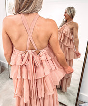 Load image into Gallery viewer, Corban Blush Ruffle Tiered Maxi
