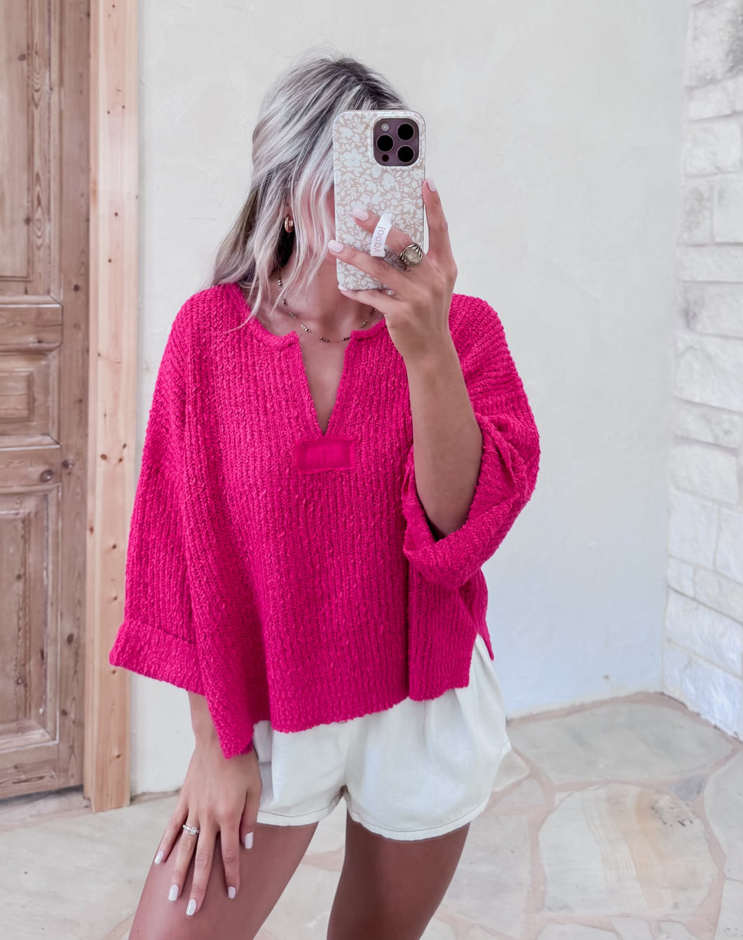 Kristen Fuchsia Knit Sweater