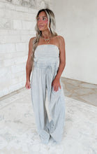 Load image into Gallery viewer, Cocoa Cloud Strapless Acid Wash Jumpsuit - Sleet