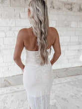 Load image into Gallery viewer, World Of Possibilities Bodice White Midi Dress